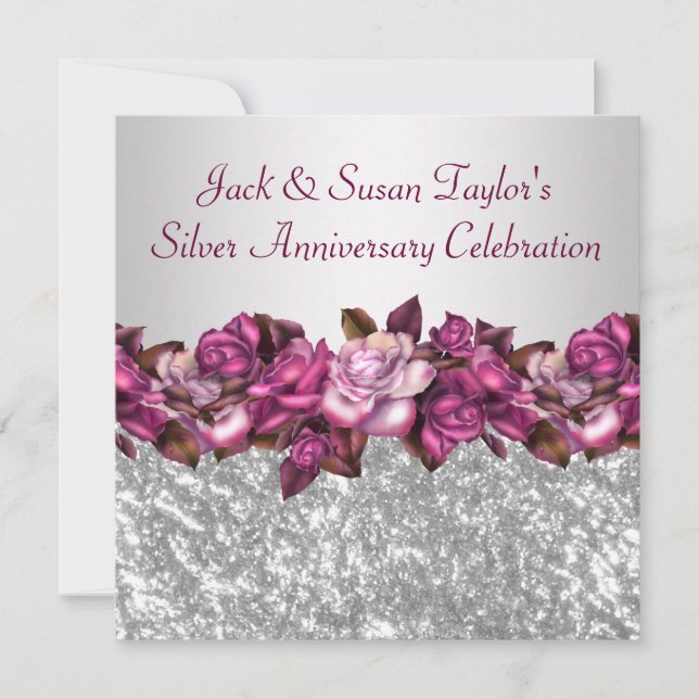 Invitación Fiesta del 25 Aniversario de Rosas de Plata (Anverso)