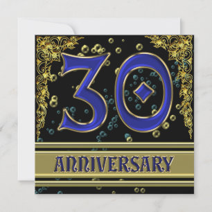 Invitación fiesta del 30 aniversario de Black and Gold