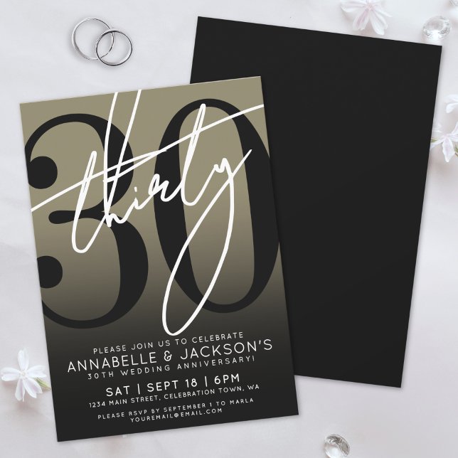 Invitación Fiesta del 30 Aniversario de Black Gold (Black Gold 30th Anniversary Party Invitation)