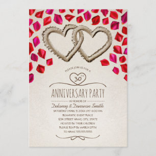 Invitación Fiesta del 30 Aniversario de Boda de Rose Petal Be