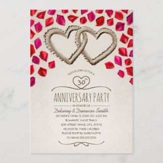 Invitación Fiesta del 30 Aniversario de Boda de Rose Petal Be