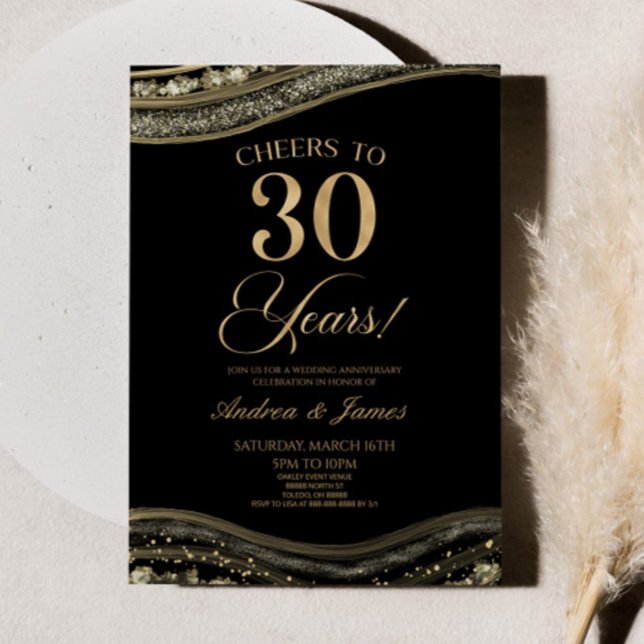 Invitación Fiesta del 30 aniversario de la Black Gold Agate (Subido por el creador)