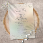 Invitación Fiesta del 30° Aniversario del Boda de Surprise<br><div class="desc">Con delicados corazones de amor confetti. Personalice con su especial información fiesta de 30 años de aniversario de perlas en letras de moda en un fondo de perlas. Diseñado por Thisisnotme©</div>