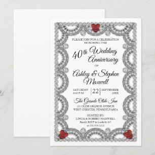 Invitación Fiesta del 40º Aniversario de Boda de Rubí y Diama