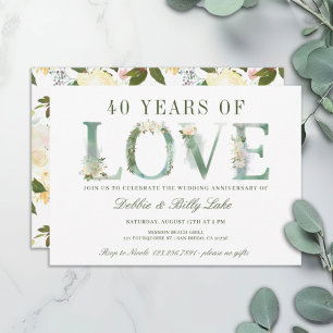 Invitación Fiesta del 40° aniversario 40 años de amor