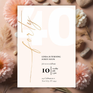 Invitación Fiesta del 40 aniversario de la escritura de oro m