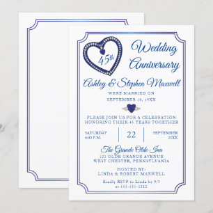Invitación Fiesta del 45º Aniversario de Boda de Zafiros Diam