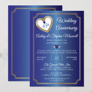 Invitación Fiesta del 45º Aniversario de Boda de Zafiros Diam