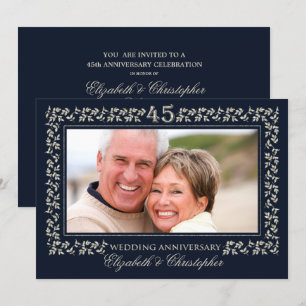 Invitación fiesta del 45° Aniversario del Boda   Foto Persona