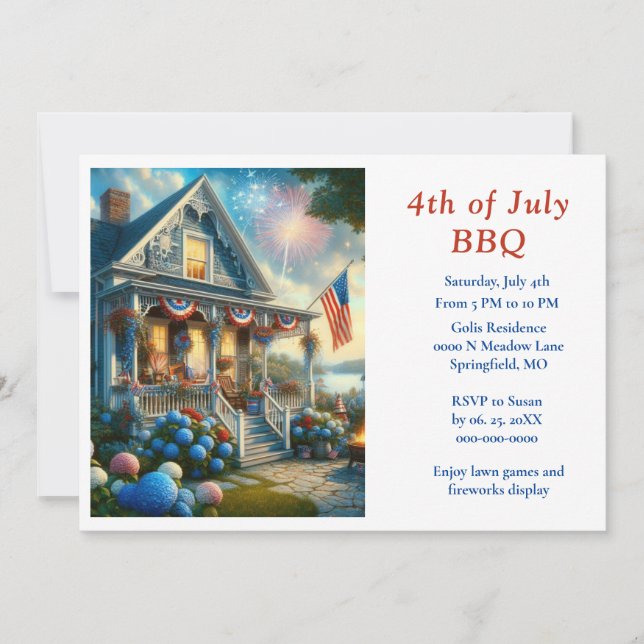 Invitación Fiesta del 4 de Julio (Anverso)