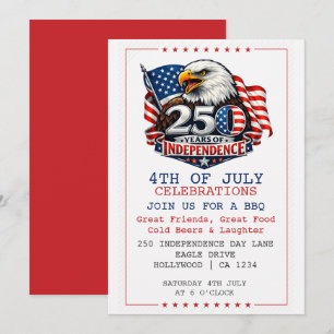Invitación Fiesta del 4 de julio 250 años de independencia