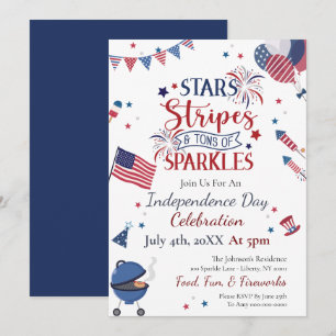 Invitación Fiesta del 4 de julio con acuarela