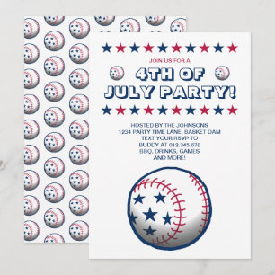Invitación Fiesta del 4 de Julio de béisbol