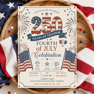 Invitación Fiesta del 4 de julio del 250 aniversario de Améri
