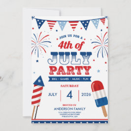 Invitación Fiesta del 4 de Julio Día de la Independencia Patr