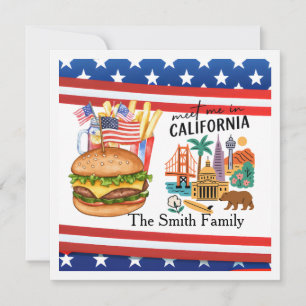 Invitación fiesta del 4 de julio en California  
