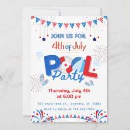 Invitación Fiesta del 4 de julio personalizable