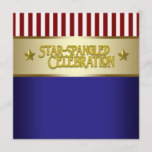 Invitación Fiesta del 4 de Julio Rojo, Blanco y Azul