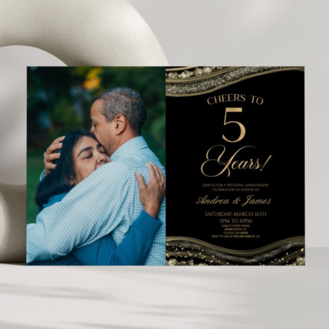 Invitación Fiesta del 5º aniversario de la Black Gold Agate (Subido por el creador)