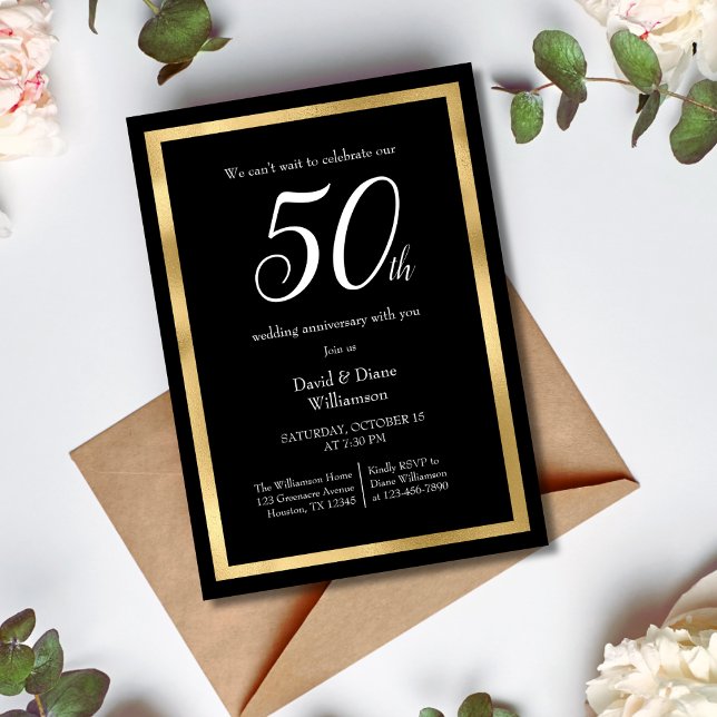 Invitación Fiesta del 50º aniversario de Black and Gold (Subido por el creador)