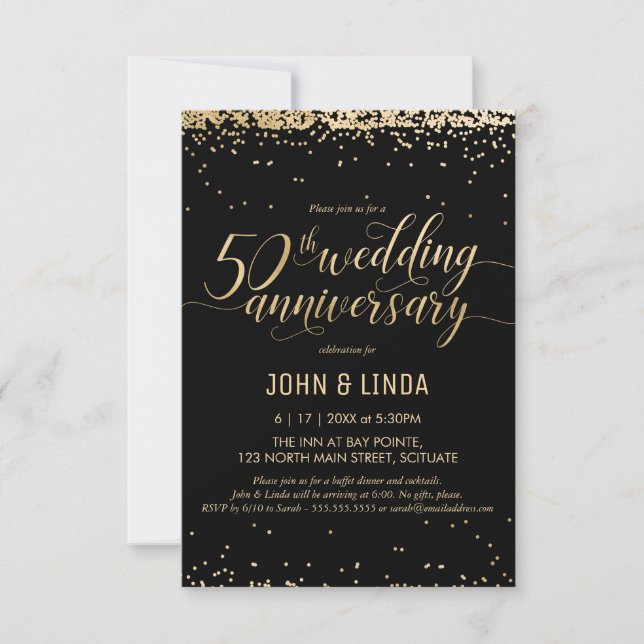 Invitación Fiesta del 50º Aniversario de Bodas de Oro (Anverso)