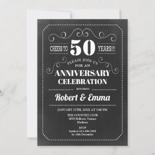 Invitación Fiesta del 50° aniversario Boda - Chalkboard