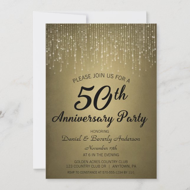 Invitación Fiesta del 50 Aniversario Boda de Oro (Anverso)