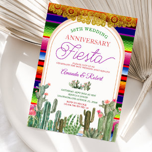 Invitación Fiesta del 50 Aniversario de Boda del Cactus Mexic