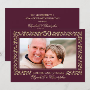 Invitación Fiesta del 50 Aniversario de Boda Foto Personali