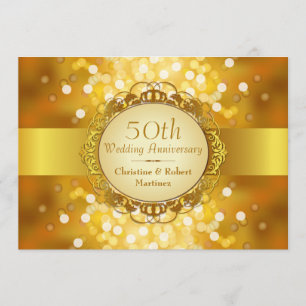 Invitación Fiesta del 50 aniversario de Golden Bokeh