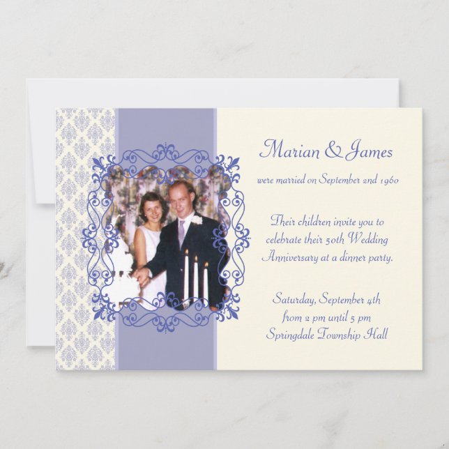 Invitación Fiesta del 50° Aniversario de la foto (Anverso)