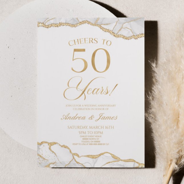 Invitación Fiesta del 50 aniversario de la White Gold Agate (Subido por el creador)