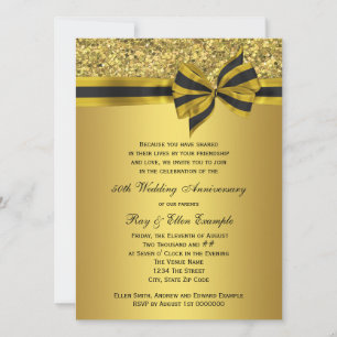 Invitación Fiesta del 50 Aniversario del Arco de Oro Elegante