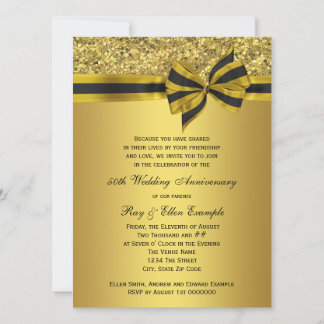 Invitación Fiesta del 50 Aniversario del Arco de Oro Elegante