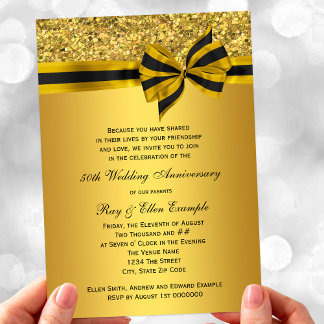 Invitación Fiesta del 50 Aniversario del Arco de Oro Elegante