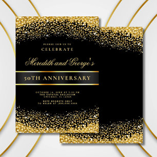 Invitación Fiesta del 50° Aniversario del Boda Dorado del Oro