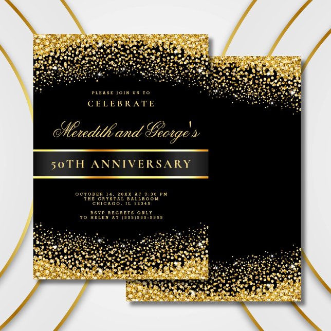 Invitación Fiesta del 50° Aniversario del Boda Dorado del Oro (Subido por el creador)