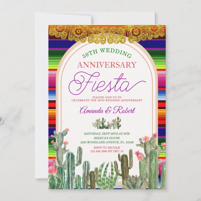 Invitación Fiesta del 50° Aniversario del Cactus Mexicano (Anverso)
