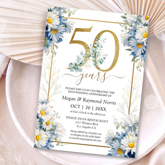 Invitación Fiesta del 50° Aniversario del Oro Wild Daisy (Subido por el creador)