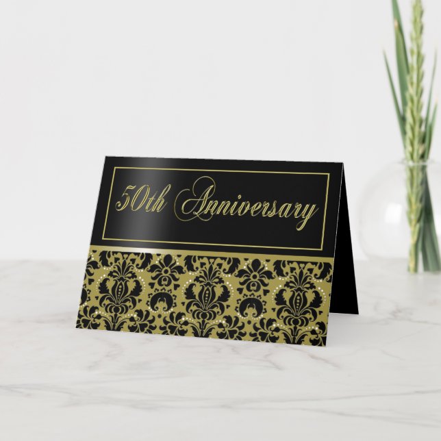 Invitación Fiesta del 50° aniversario (oro negro/c (Anverso)
