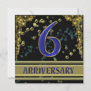 Invitación Fiesta del 6º aniversario de Black and Gold