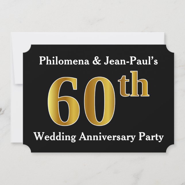Invitación Fiesta del 60° Aniversario de Faux Gold (Anverso)