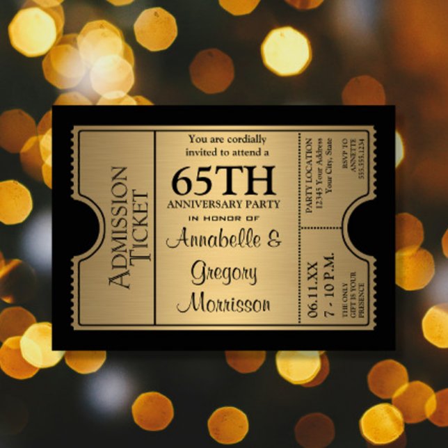 Invitación Fiesta del 65º Aniversario del Golden Ticket Style (Subido por el creador)