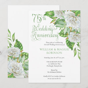 Invitación Fiesta del 75º Aniversario de Boda de las Rosas Bl