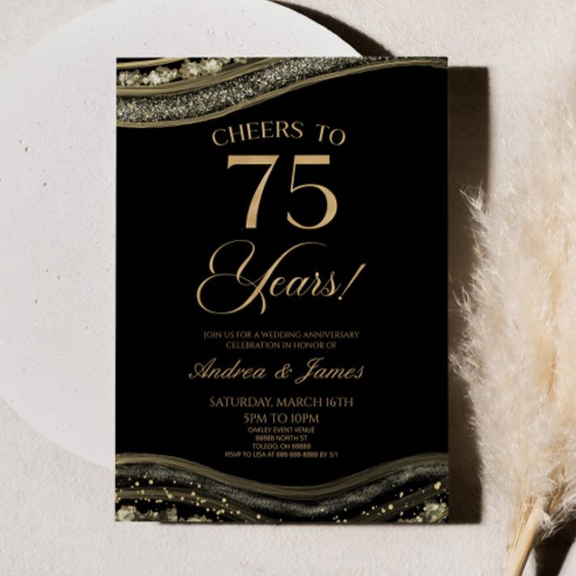 Invitación Fiesta del 75º aniversario de la Black Gold Agate (Subido por el creador)