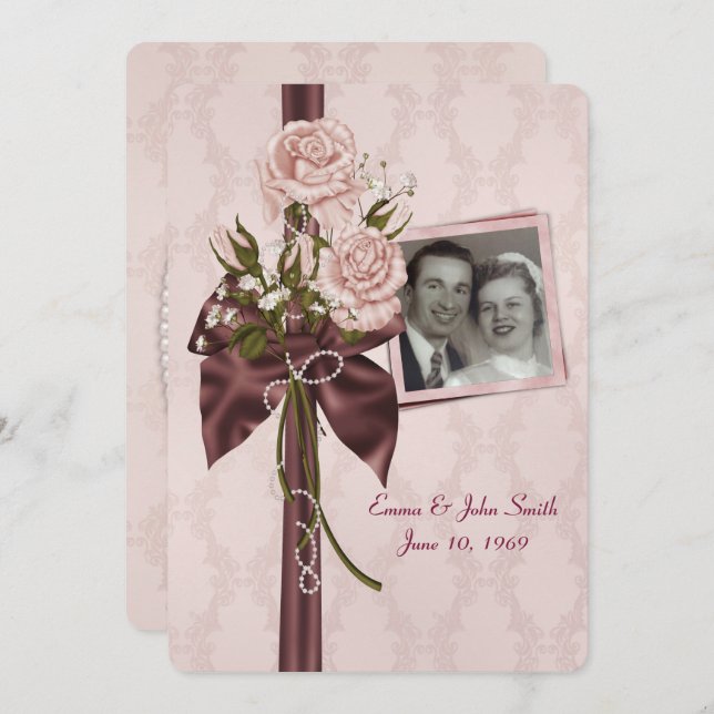 Invitación Fiesta del Aniversario boda (Anverso / Reverso)