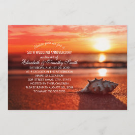 Invitación Fiesta del Aniversario de la Boda de la Playa del 
