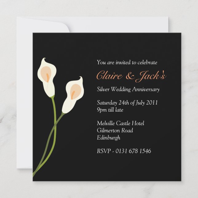 Invitación Fiesta del Aniversario de la Calla Blanca - negro (Anverso)