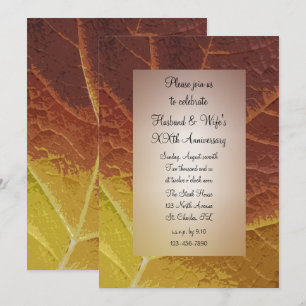 Invitación Fiesta del Aniversario de la Hoja de Otoño Boda