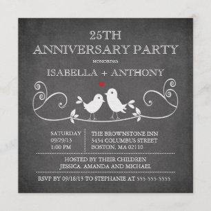 Invitación Fiesta del Aniversario de las Aves del Cartel Vint
